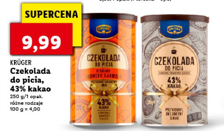 Czekolada do picia s艂ony karmel Kruger promocja