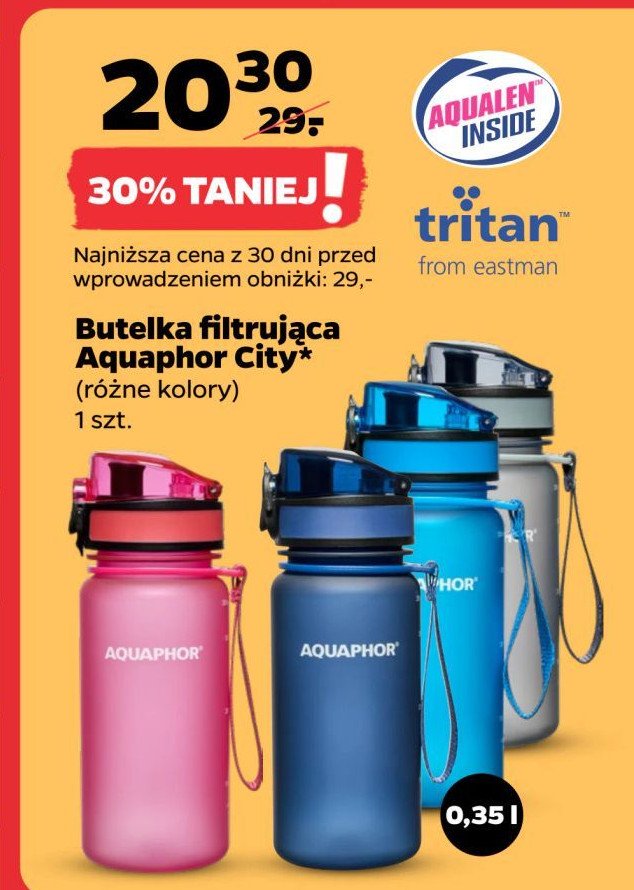 Butelka filtrująca city 350 ml różowa Aquaphor promocja