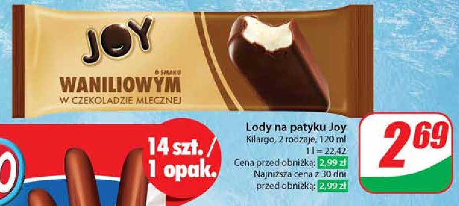 Lody waniliowe w czekoladzie mlecznej Augusto joy promocja