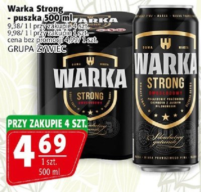 Piwo Warka Strong - puszka GRUPA ŻYWIEC promocja w Prim Market