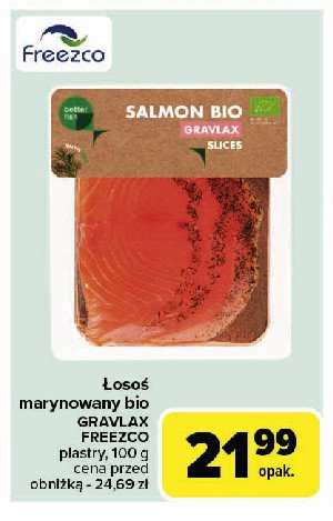 Łosoś gravlax bio Freezco promocja w Carrefour Market