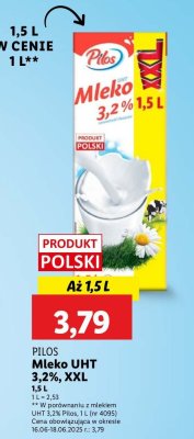 Mleko 3.2% Pilos promocja