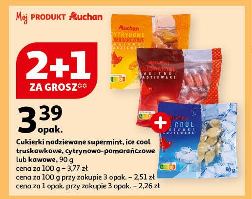 Cukierki cytrynowo-pomarańczowe Auchan różnorodne (logo czerwone) promocja