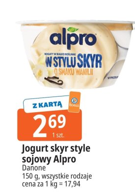 Jogurt skyr style sojowy Alpro promocja w Leclerc