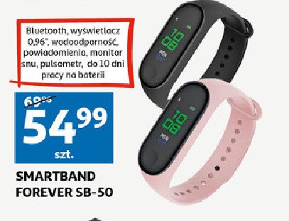 Smartband fitband sb-50 r贸偶owy Forever promocja