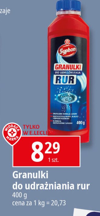 Granulki do udrażniania rur Wiodąca marka syphon promocja