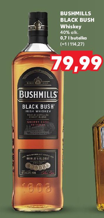 Whiskey BUSHMILLS BLACK BUSH promocja w Kaufland