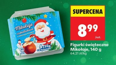 Figurki świąteczne Mikołaje promocja w Biedronka