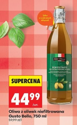 Oliwa z oliwek niefiltrowana Gusto Bello promocja w Biedronka