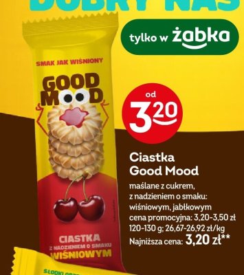 Ciastka Good Mood maślane z cukrem, wiśniowe promocja w Żabka