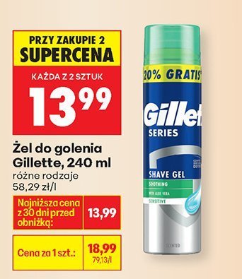 Żel do golenia Gillette, 240 ml promocja w Biedronka