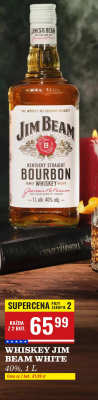 Whiskey Jim Beam White 40%, 1 L promocja w Biedronka
