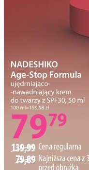 Krem Age-Stop Formula ujędrniająco-nawadniający do twarzy z SPF30 NADESHIKO promocja w Hebe
