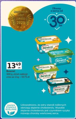 Margaryna Benecol różne rodzaje promocja w Auchan