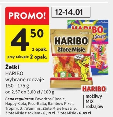 Żelki HARIBO wybrane rodzaje promocja w Intermarche