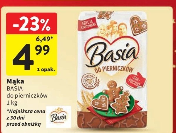 Mąka do pierniczków Basia promocja w Intermarche