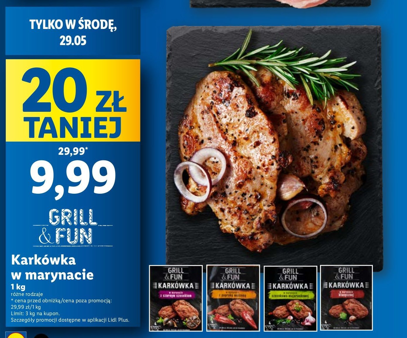 Karkówka wieprzowa w marynacie majerankowko-czosnkowej Grill and fun promocja