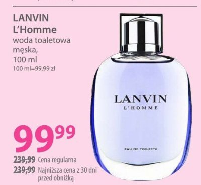 Perfumy LANVIN L'Homme woda toaletowa męska promocja w Hebe