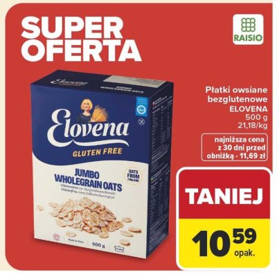 Płatki owsiane bezglutenowe ELOVENA promocja w Carrefour Market