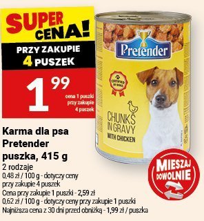 Karma dla psa Pretender puszka 415g 2 rodzaje promocja w Twój Market