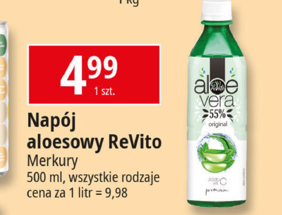 Napój aloesowy REVITO ALOE VERA promocja