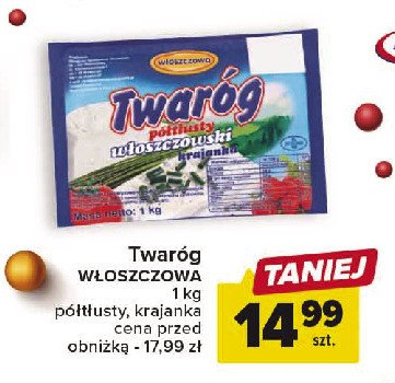 Twaróg półtłusty- folia Włoszczowa promocja