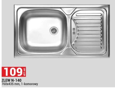 ZLEW N-140 760x435 mm, 1-komorowy promocja w Merkury Market