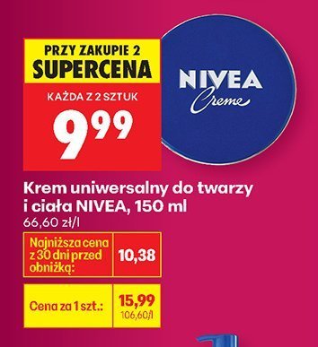 Krem uniwersalny do twarzy i ciała NIVEA, 150 ml promocja w Biedronka
