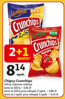 Chipsy ser-cebula Crunchips x-cut Crunchips lorenz promocja
