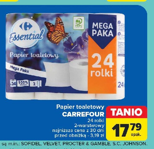 Papier toaletowy Carrefour essential promocja