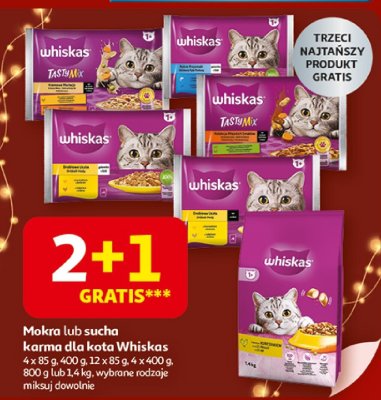 Karma dla kota mokra / sucha 2+1 GRATIS Whiskas promocja w Auchan