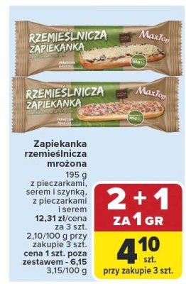 Zapiekanka rzemieślnicza mrożona z pieczarkami, serem i szynką promocja w Carrefour