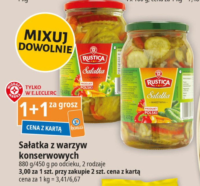 Sałatka warzywna Wiodąca marka rustica promocja
