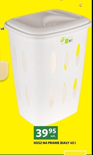Kosz na pranie bia艂y 45 l Auchan promocja