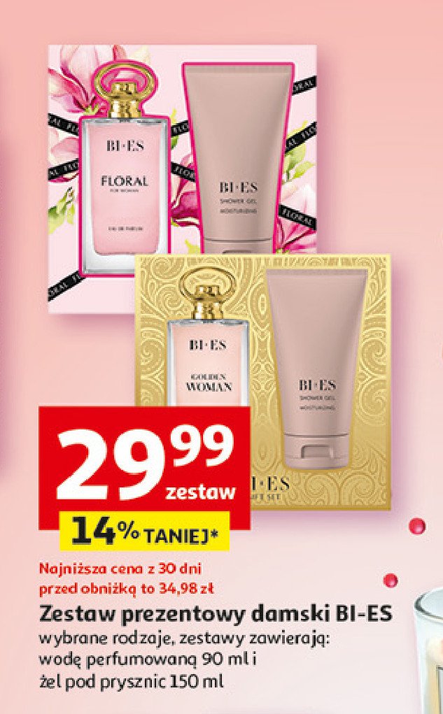 Zestaw w pudełku floral: żel pod prysznic 150 ml + woda perfumowana 90 ml Bi-es zestawy promocja w Auchan
