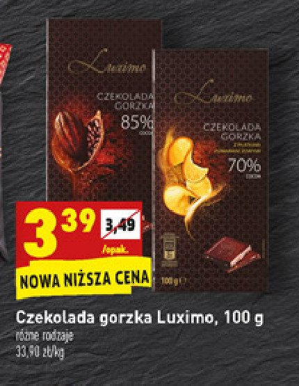 Czekolada gorzka 70% Luximo premium promocja