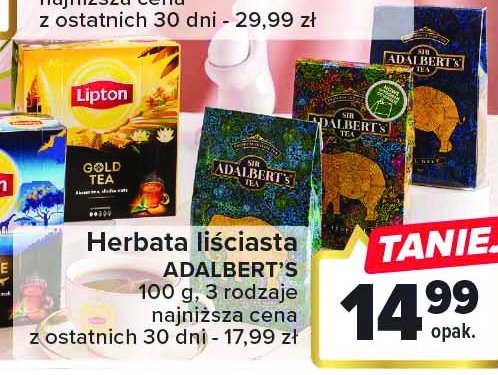 Herbata zielona liściasta z marokańską miętą Adalbert's tea promocja