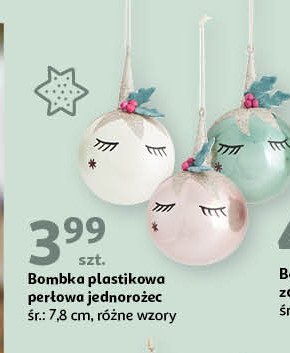 Bombka plastikowa per艂owa jednoro偶ec 7.8 cm Actuel promocja