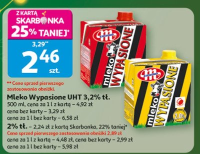 Mleko Wypasione UHT 3,2% tł. 500ml promocja w Auchan