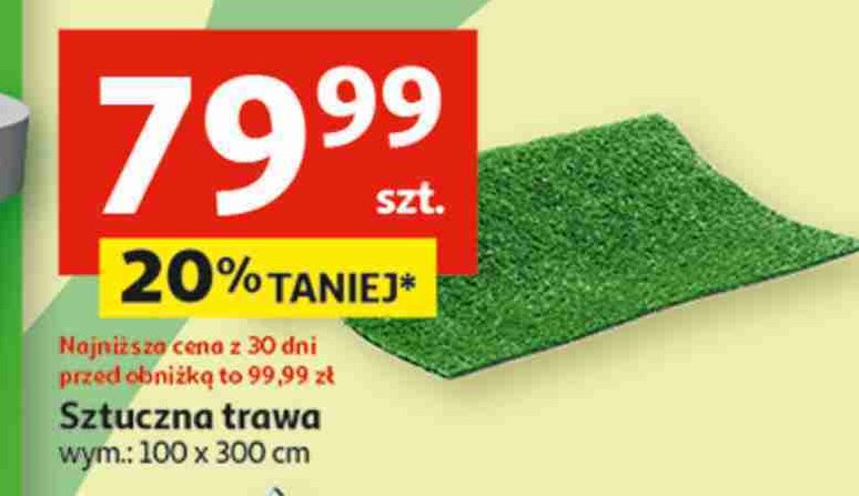 Sztuczna trawa 100 x 300 cm promocja