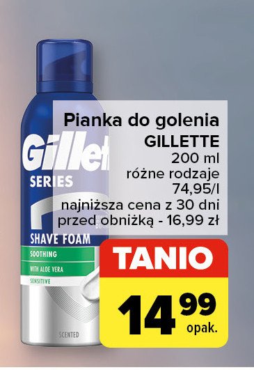 Pianka do golenia sensitive skin Gillette series promocja