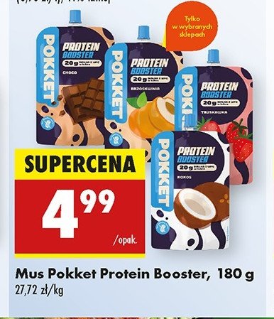 Mus proteinowy truskawkowy Pokket promocja w Biedronka