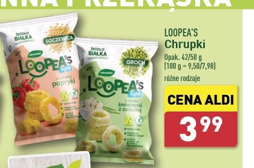 Chrupki z grochu o smaki śmietanki z cebulką Loopea's promocja