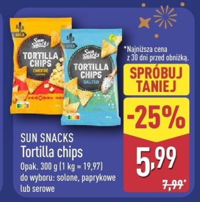 Tortilla chips SUN SNACKS promocja w Aldi