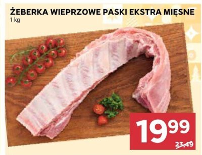 Żeberka wieprzowe paski ekstra mięsne promocja w Stokrotka