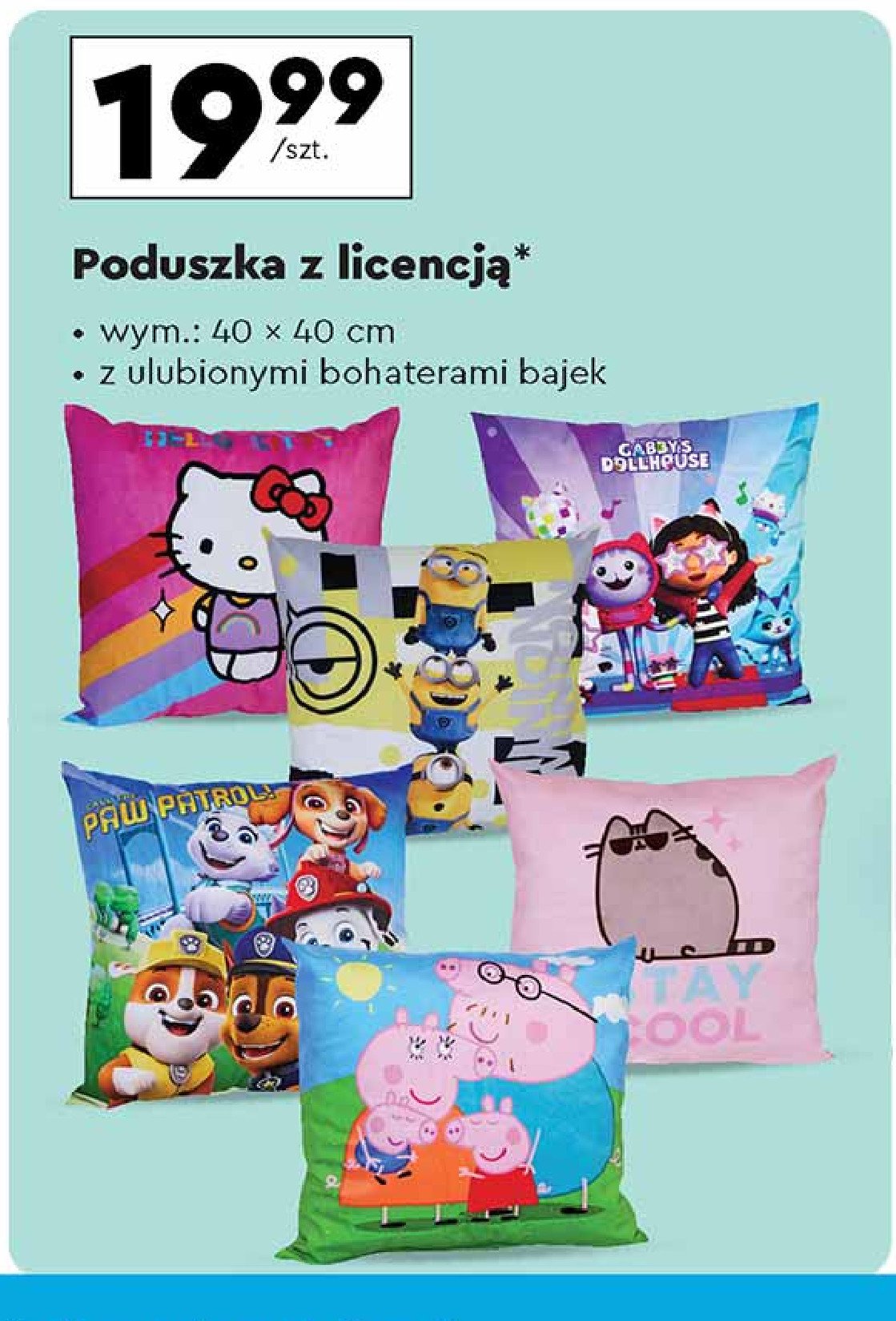 Poduszka dziecięca 40 x 40 cm hello kitty promocja