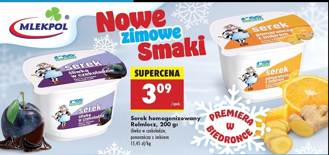 Serek śliwka w czekoladzie Rolmlecz promocja w Biedronka