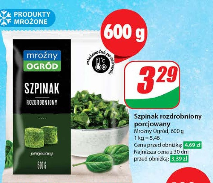 Szpinak porcjowany promocja