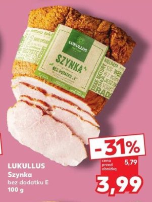 Szynka bez dodatku E LUKULLUS 100 g promocja w Kaufland