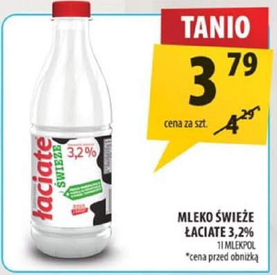 Mleko świeże łaciate 3-2% Mlekovita 1l promocja w Arhelan
